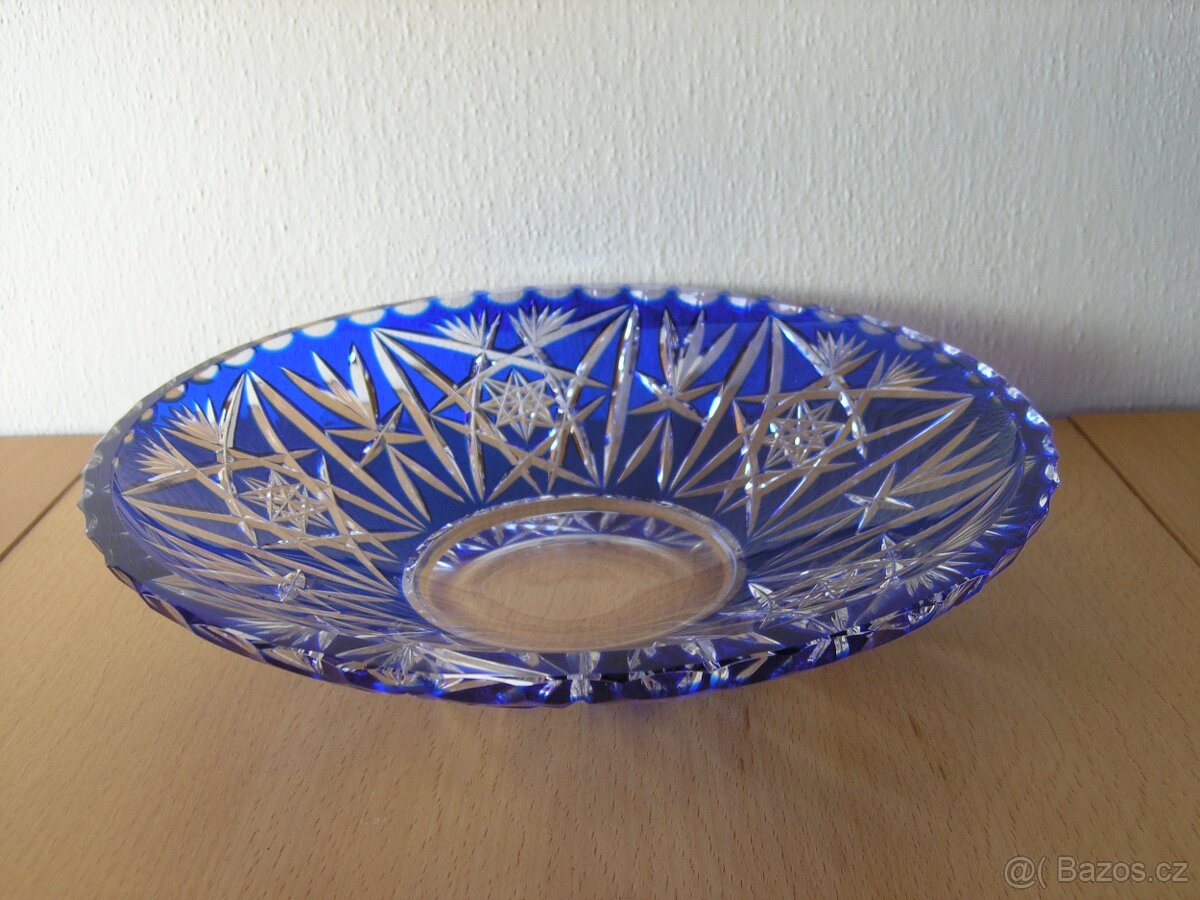 Modré přejímané broušené sklo - 4