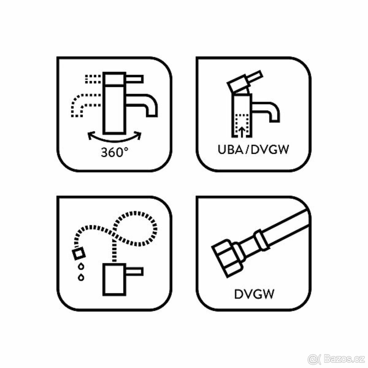 Stojánková dřezová baterie - nerez ocel KI-1172 - 4