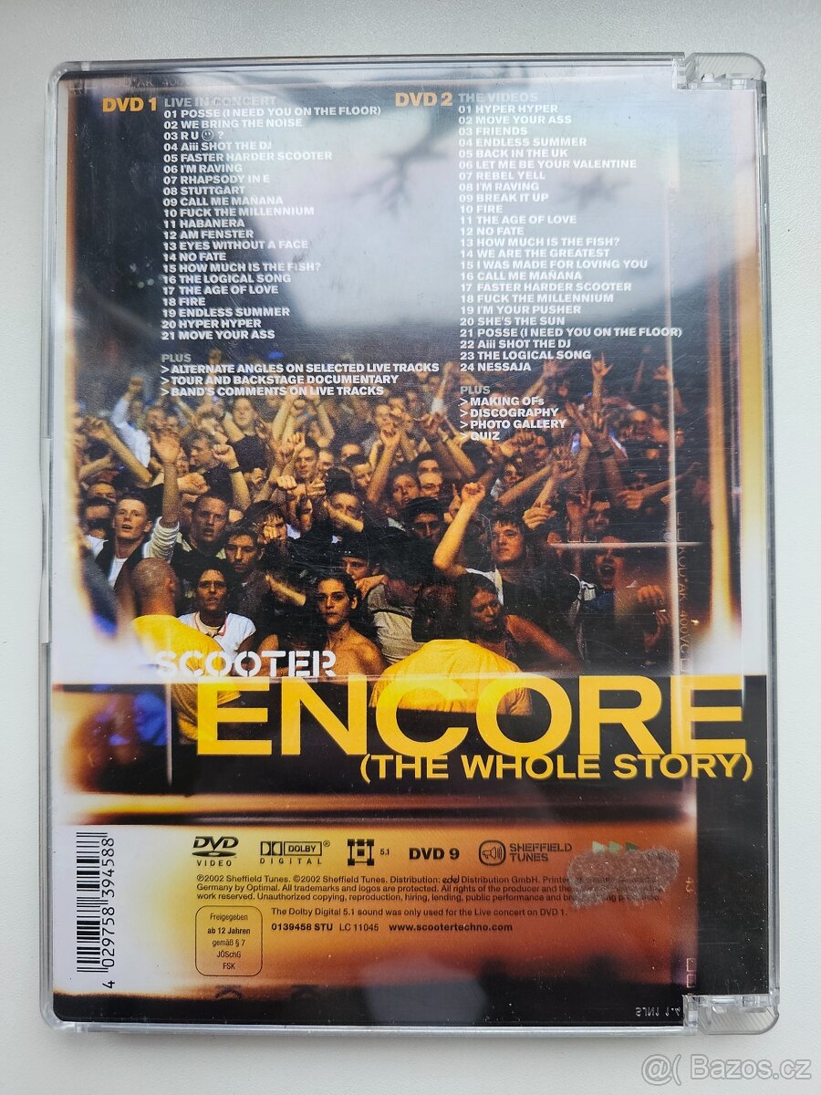 PRODÁM ORIGINÁL 2DVD SCOOTER - ENCORE (THE WHOLE STORY) - 4