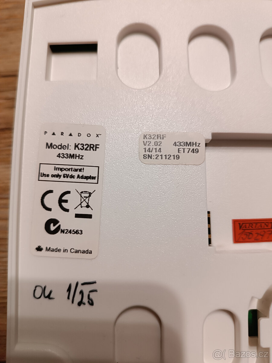 ⚡️Paradox - klávesnice bezdrátová K32RF 433MHz ⚡️ - 4