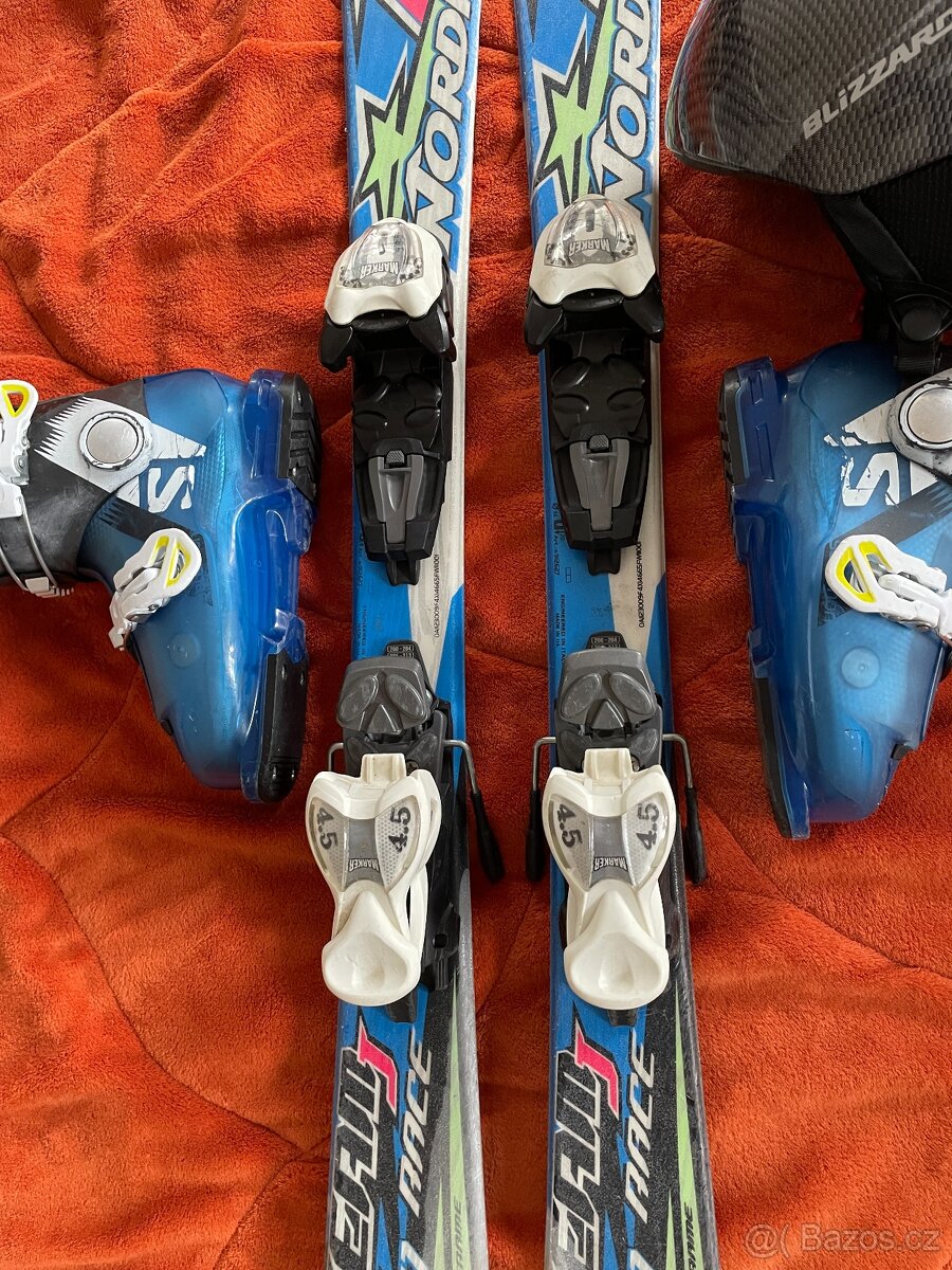 Dětské lyže Nordica 100 cm + lyžáky 30-31+helma - 4