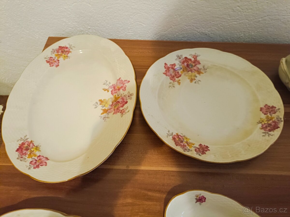 Porcelánový servis EICHWALD a Broušené skleničky - 4