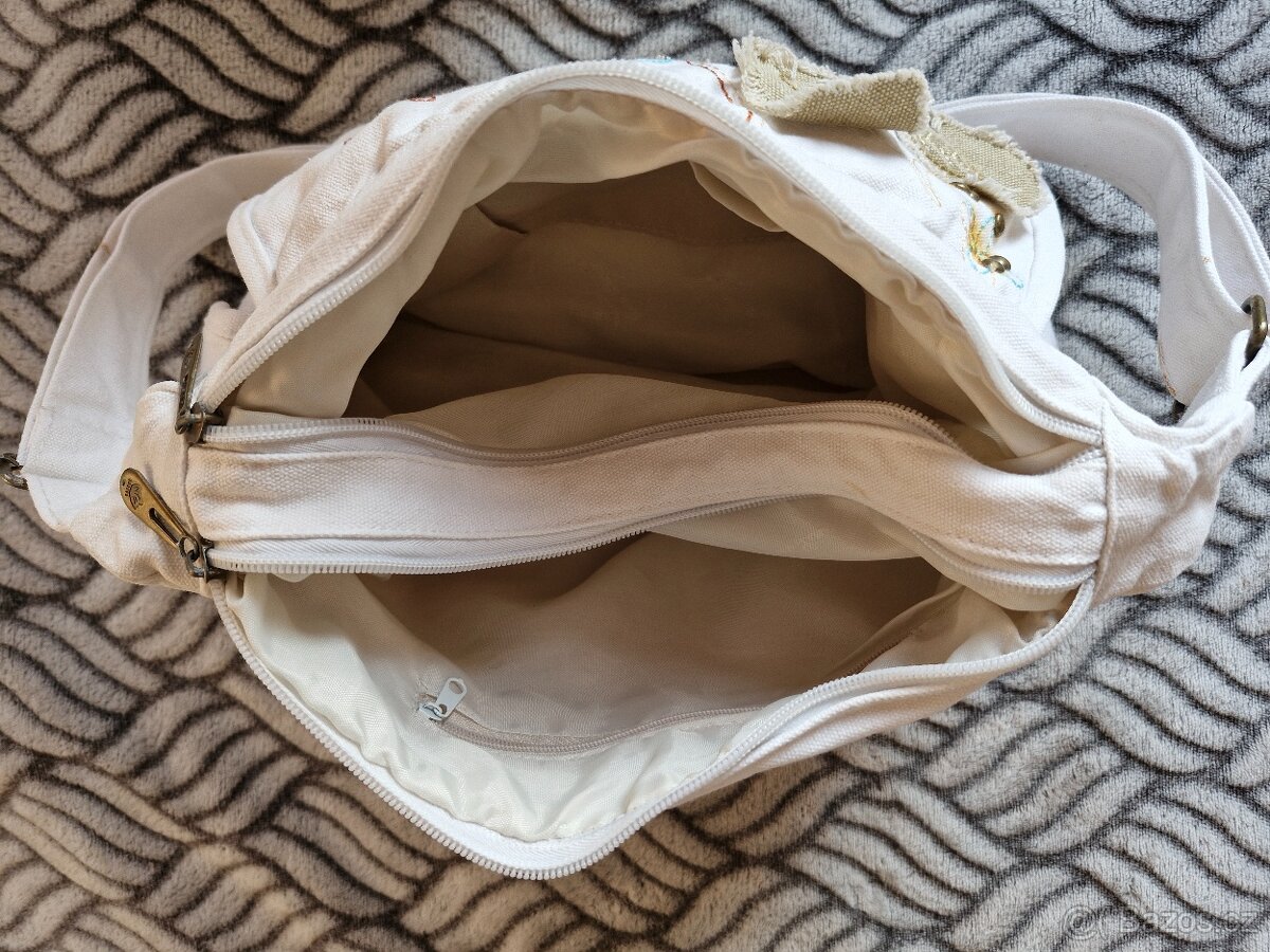 Plátěná kabelka,taška, žebradlo - 4