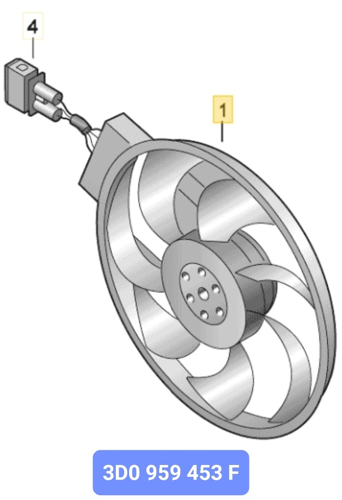 VW Phaeton 3D - sahara, větrák chladiče - 4