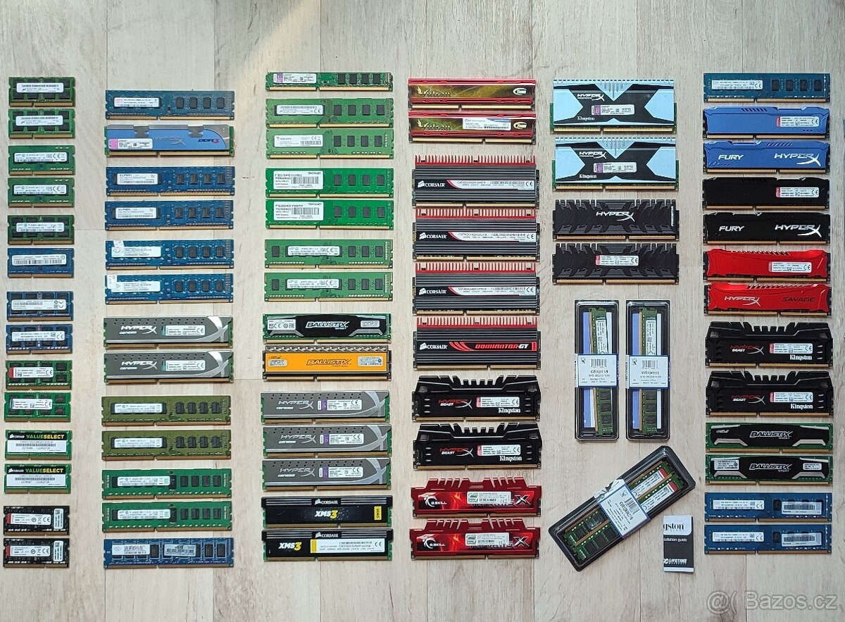 HD S-ATA, HD SSD 250GB - 8TB, dále RAMky DDR3 pro desktop PC - 4
