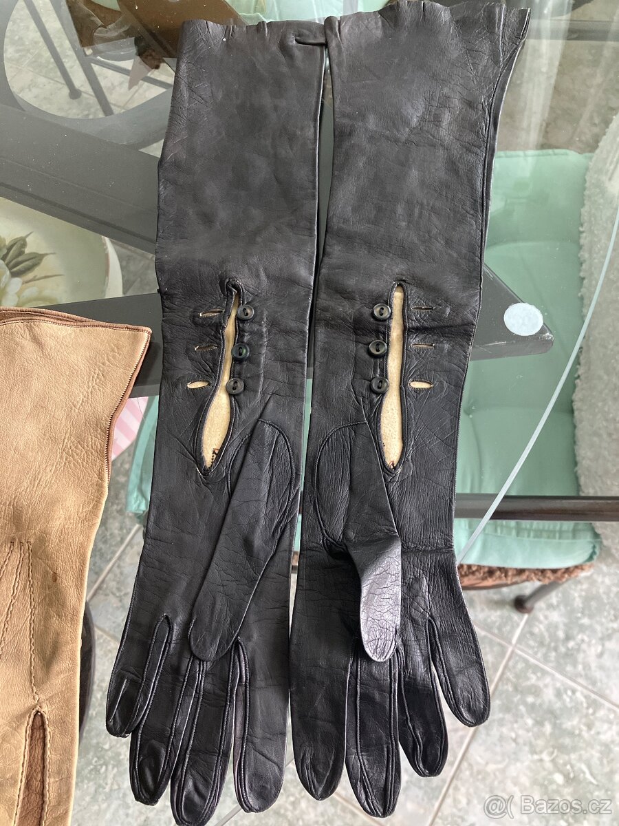 Staré dámské kožené rukavičky - 4