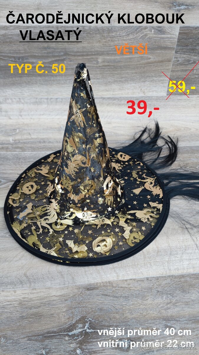 Čarodějnické klobouky - VĚTŠÍ - SLEVA na vše - 4