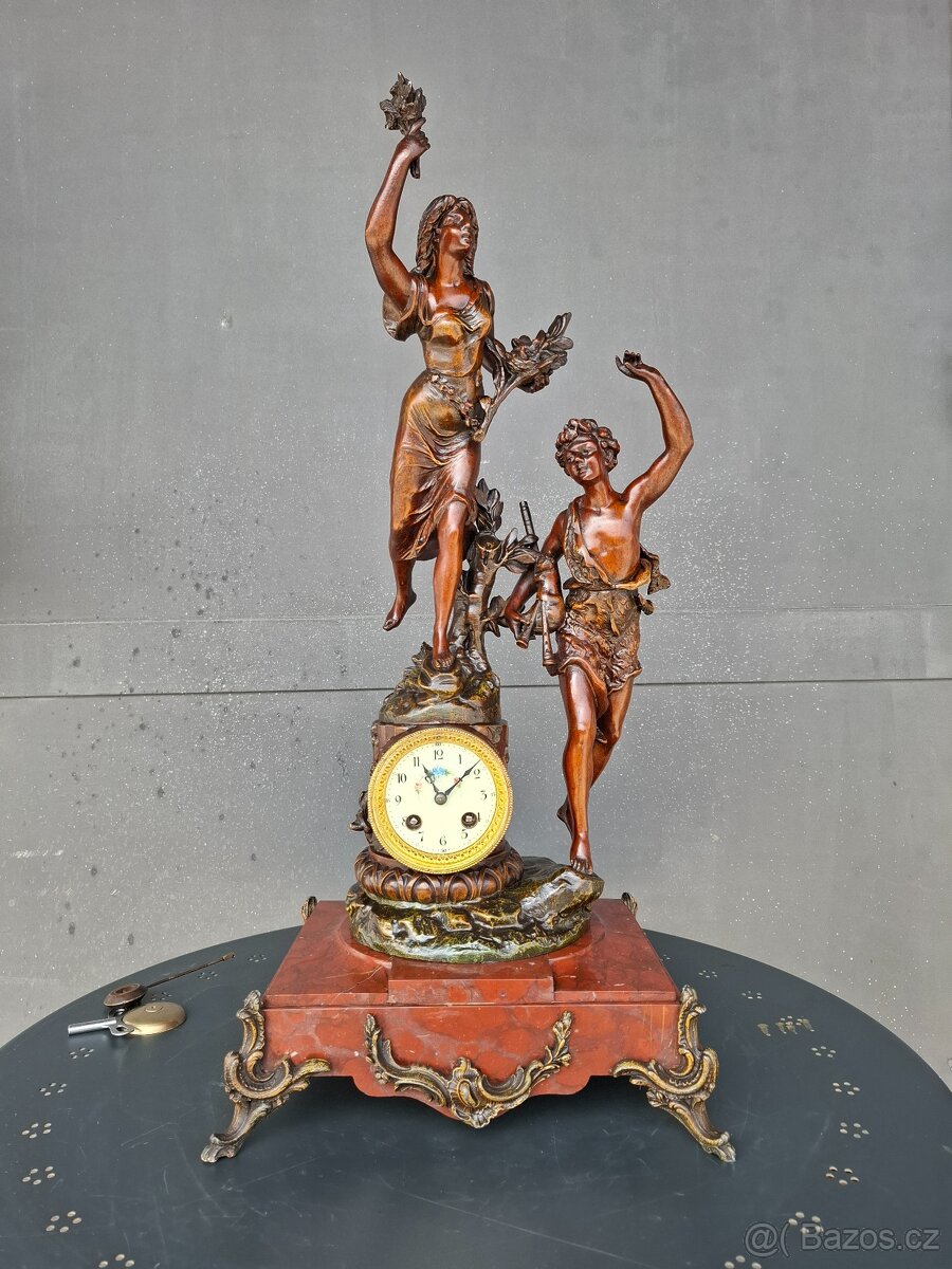 Starožitné francouzské figurální hodiny - 4