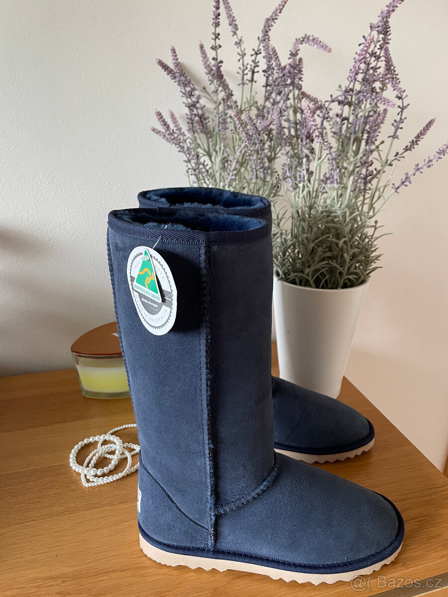 Nové modré kožené válenky sněhule boots UGG vel. 39 - 4