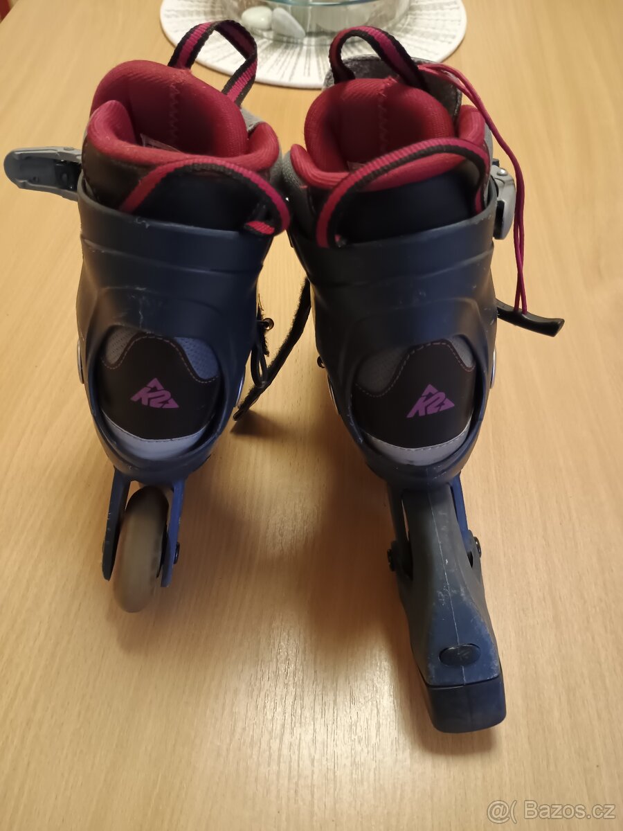 Značkové dívčí kolečkové brusle K2 - nastavitelná vel. 29-34 - 4