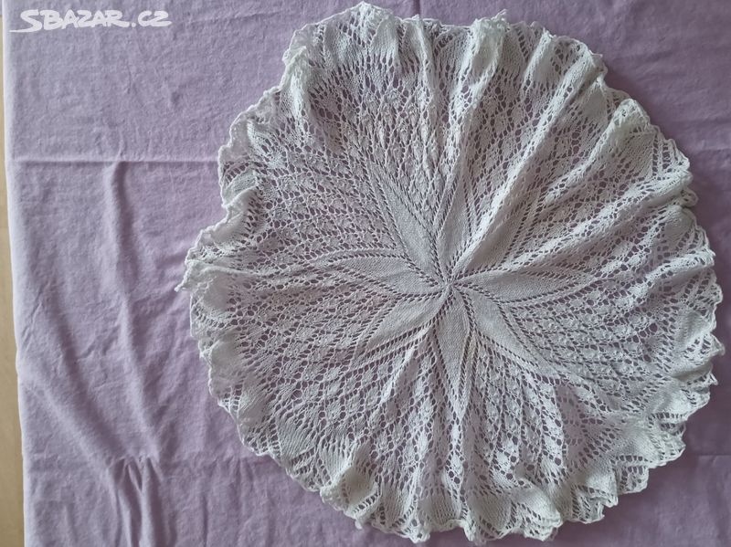 Háčkované dečky, různé tvary, barené/bílé - 4