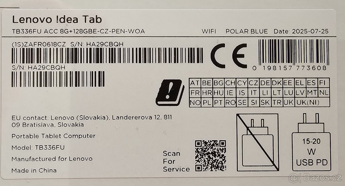 Tablet lenovo Idea Tab 11" + pero , polar blue, nový, záruk - 4