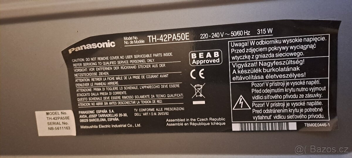 Plazmová televize Panasonic 42" - 4