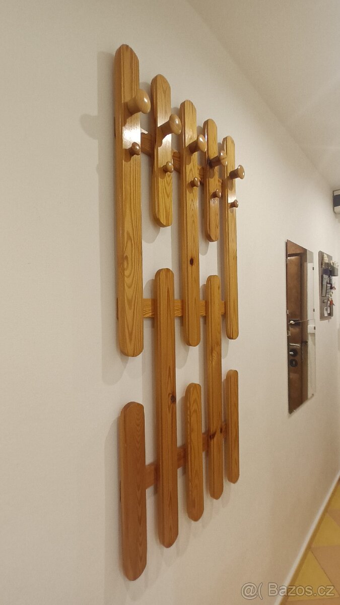 Nástěnný věšák - dřevo, 128 x 55 x 8 cm - 4