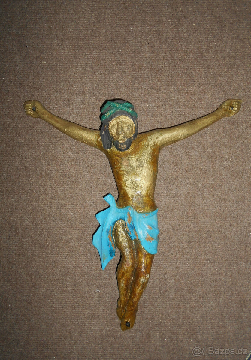 JEŽÍŠ - DŘEVO - 38 cm - STAROŽITNOST - 4