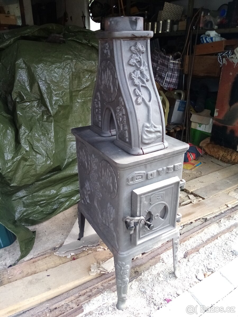 Starožitná litinová kamna Norské zn. Dovre - 4