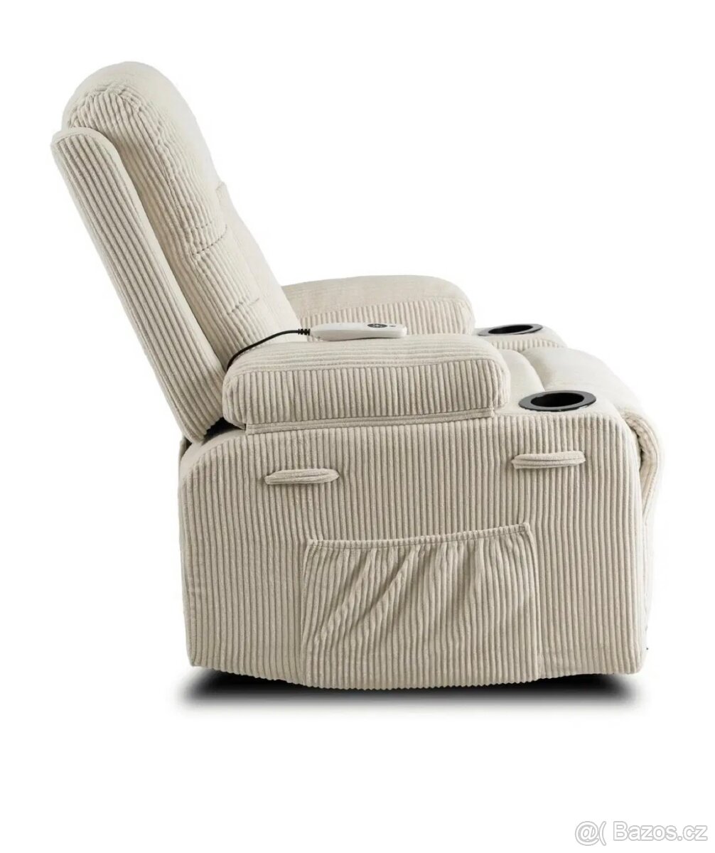 Masažní křeslo (menšester, béžové) - 4