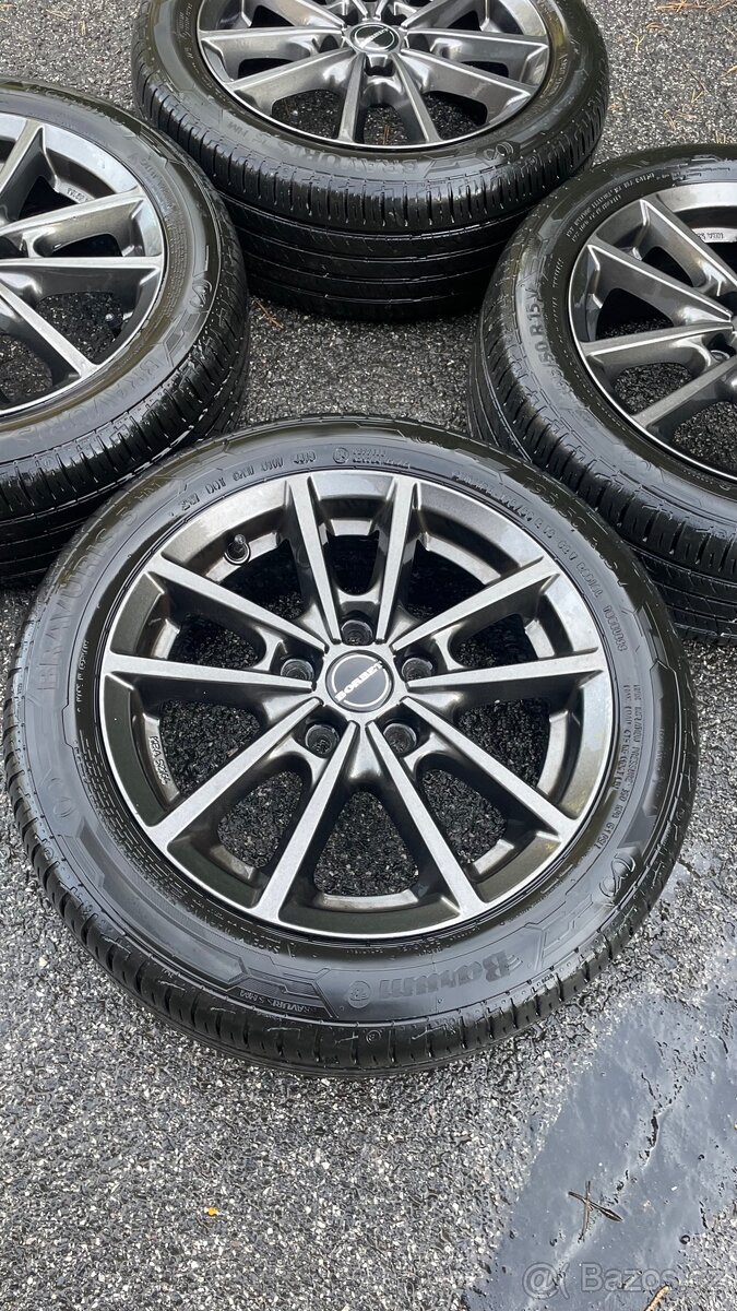 Prodám alu kola Borbet 15” s pneu Barum Bravuris - 4