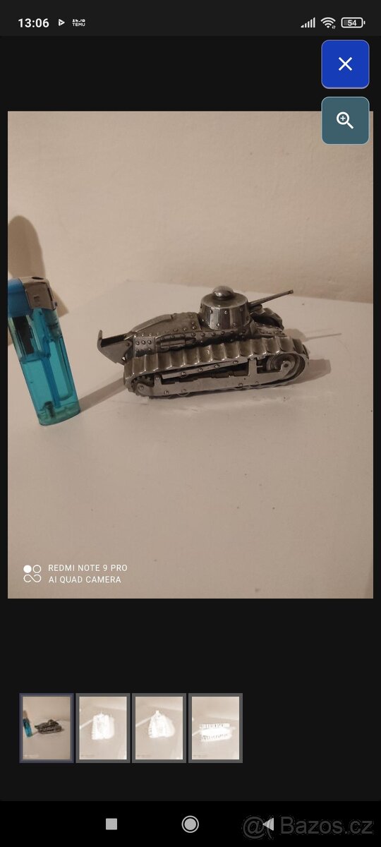 Retro těžítko předválečný tank - 4