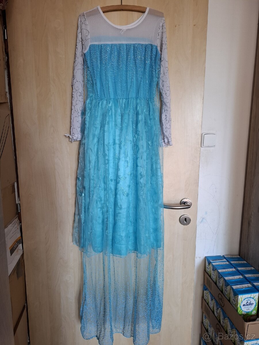 šaty princezna/ Elsa vel 152/158 - 4