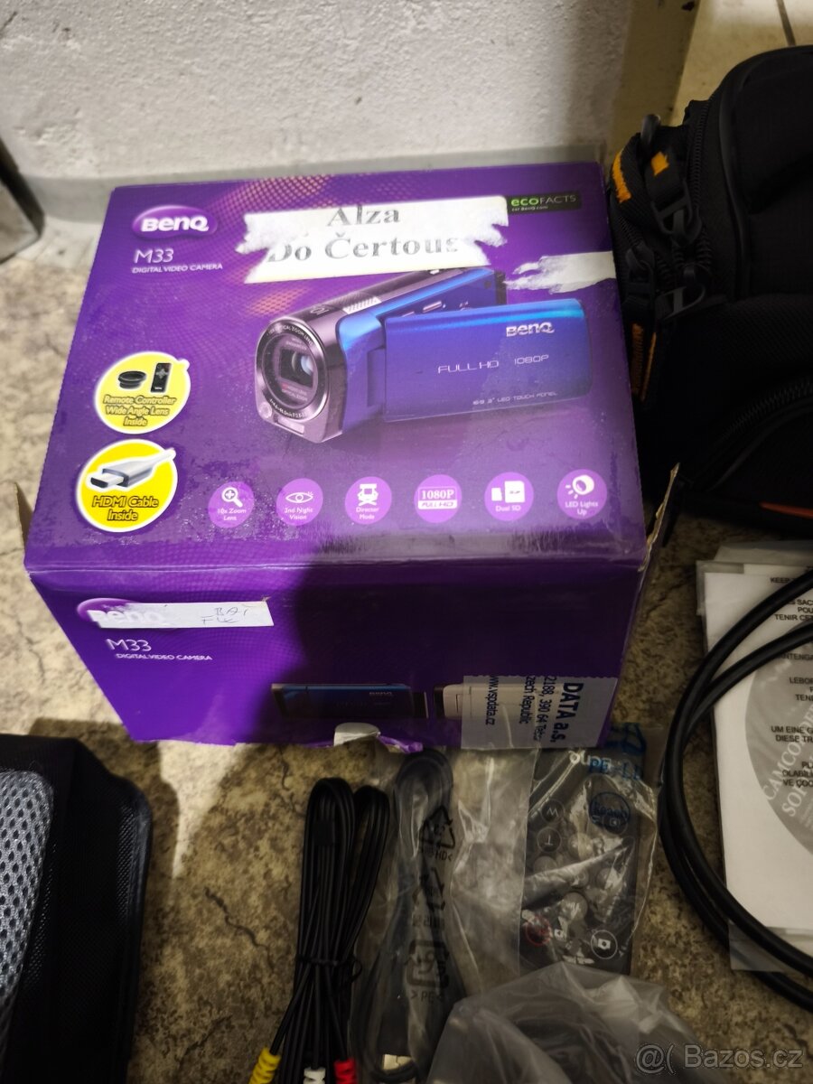 Digitální Videokamera BENQ M33 kapesní Full HD 1080p+optika - 4