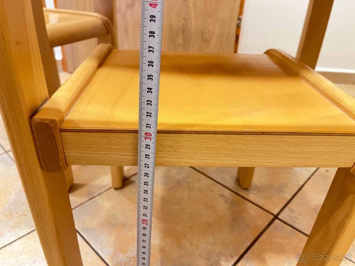 Dětský stůl 80x60 cm a židle z bukového masivu - 4