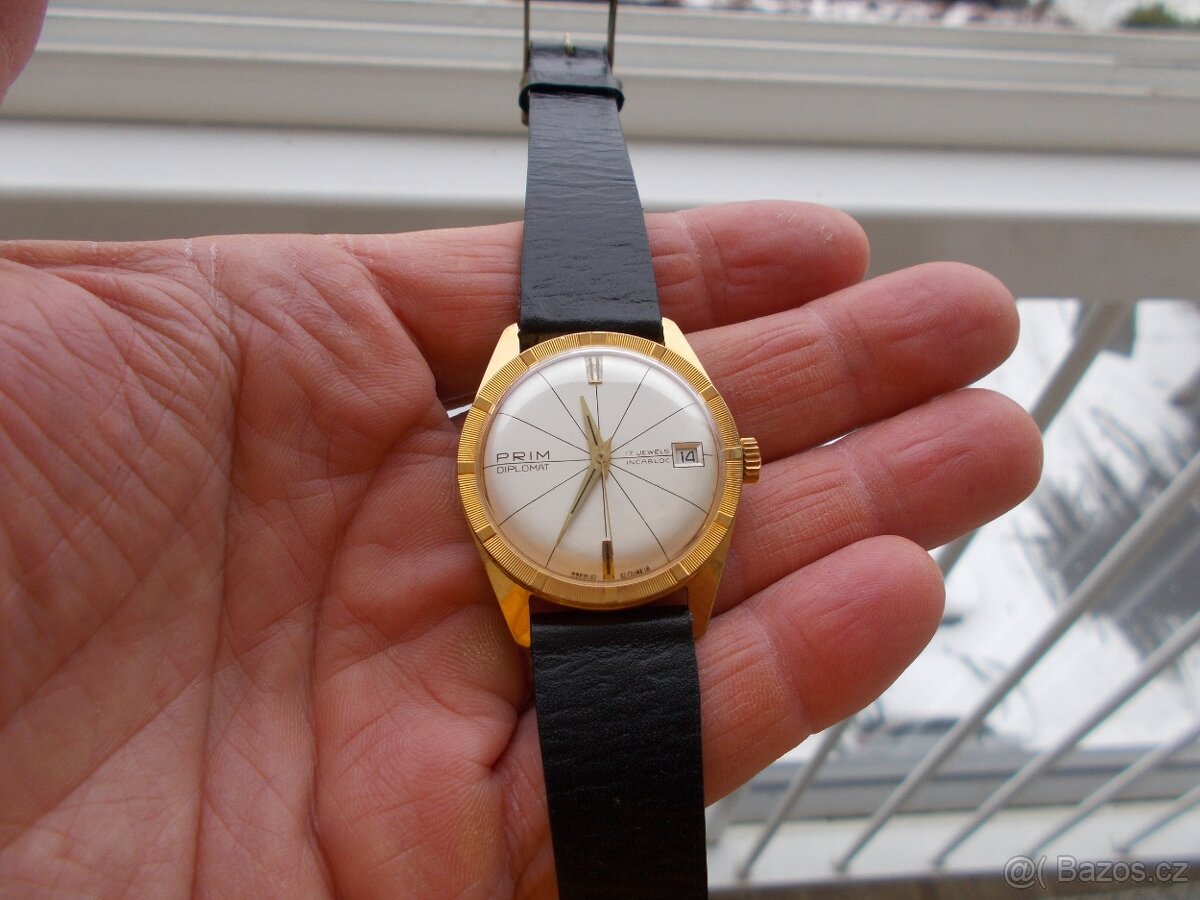 luxusni vyhledavane hodinky prim Diplomat rok 1967 funkcni - 4