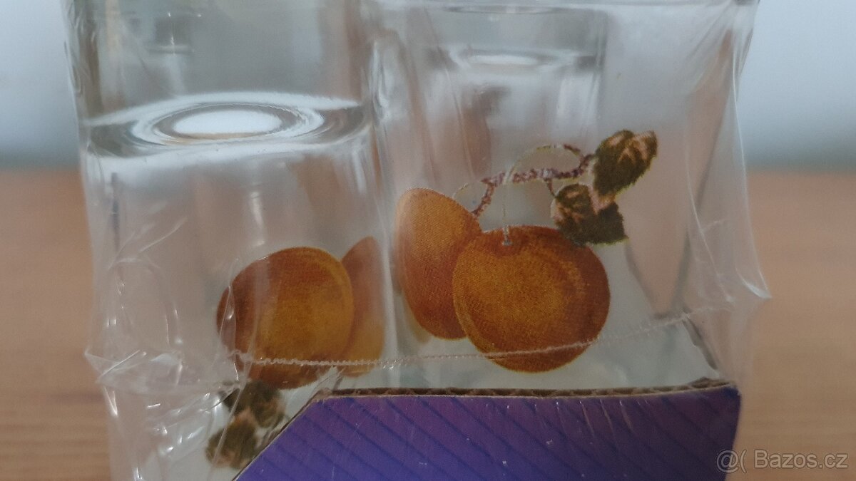 Sada 6 panáků meruňka, nové - 4