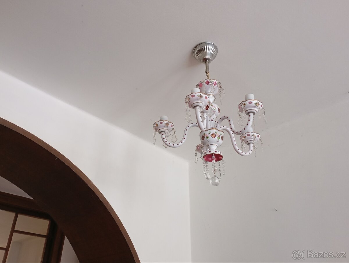 Starožitný křišťálový lustr - 4