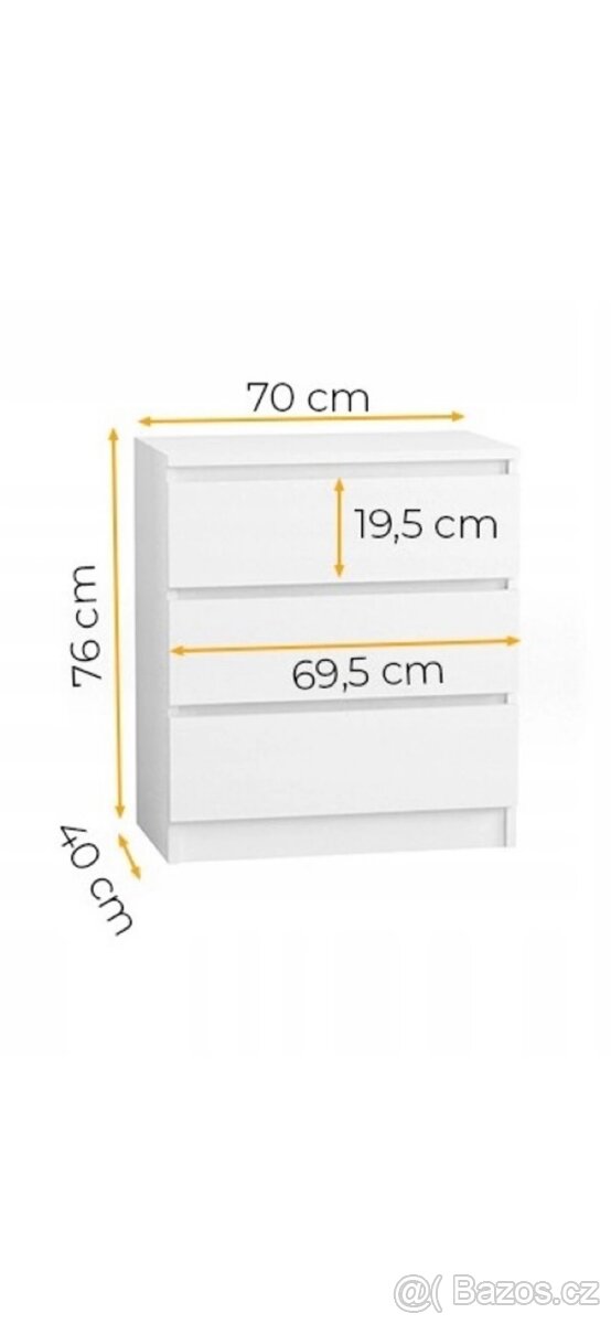 Bílá komoda s šuplíky SIGNAL - 4