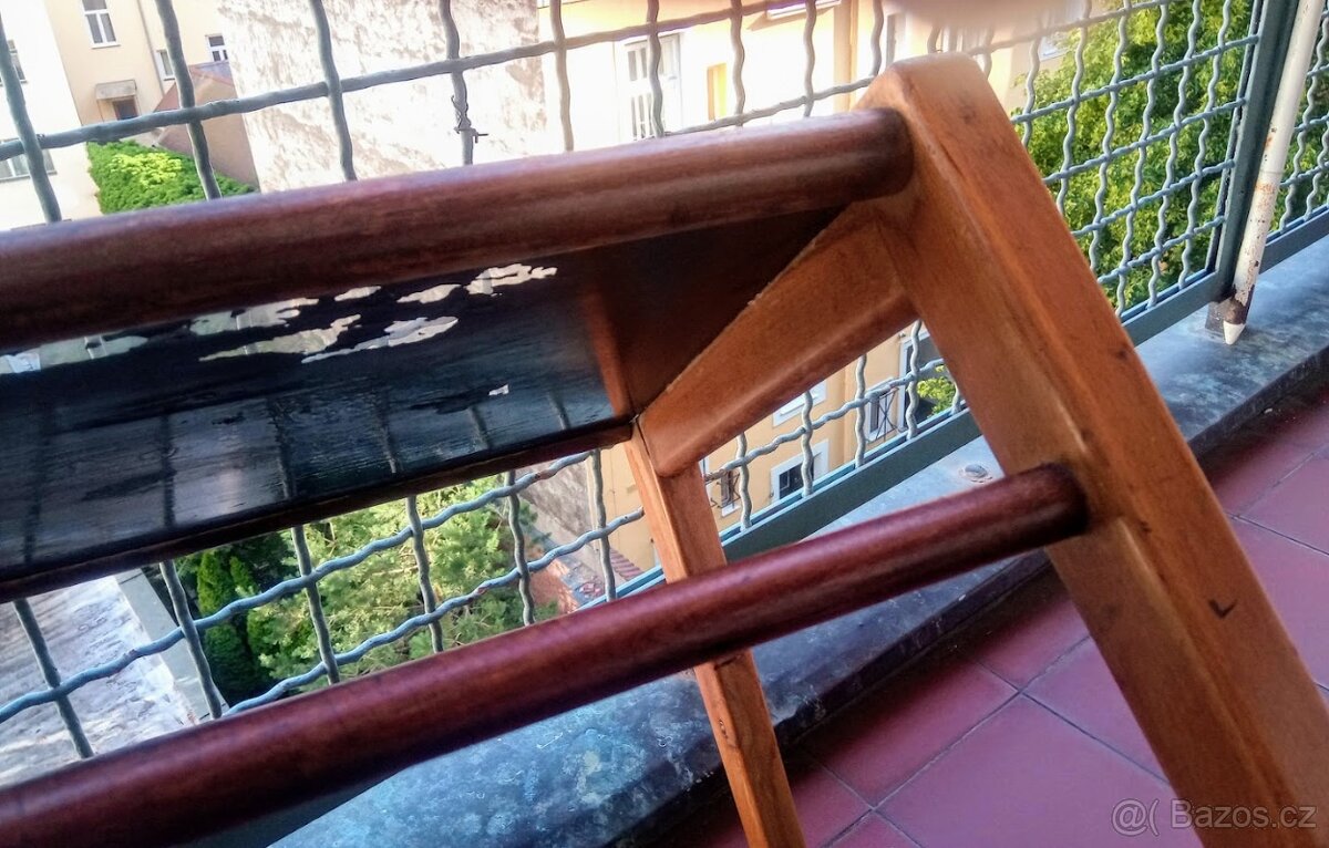 Starožitný stolek s černým sklem k renovaci - 4