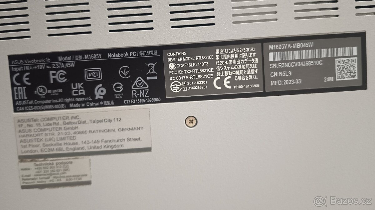 ASUS Vivobook 16 Ryzen 5 7530U DDR4 16GB, 512 GB SSD - 4