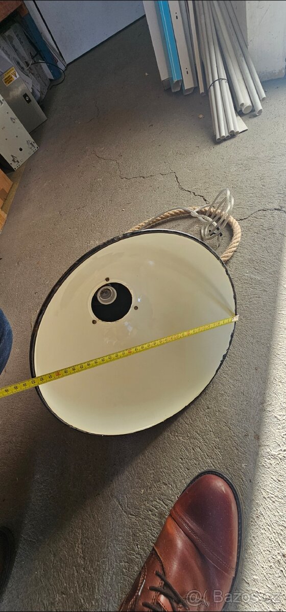 Staré industriální světlo smaltované - 4