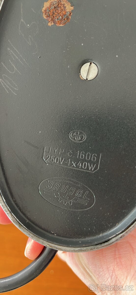 Retro lampička DRUPOL opálové sklo/chrom - 4