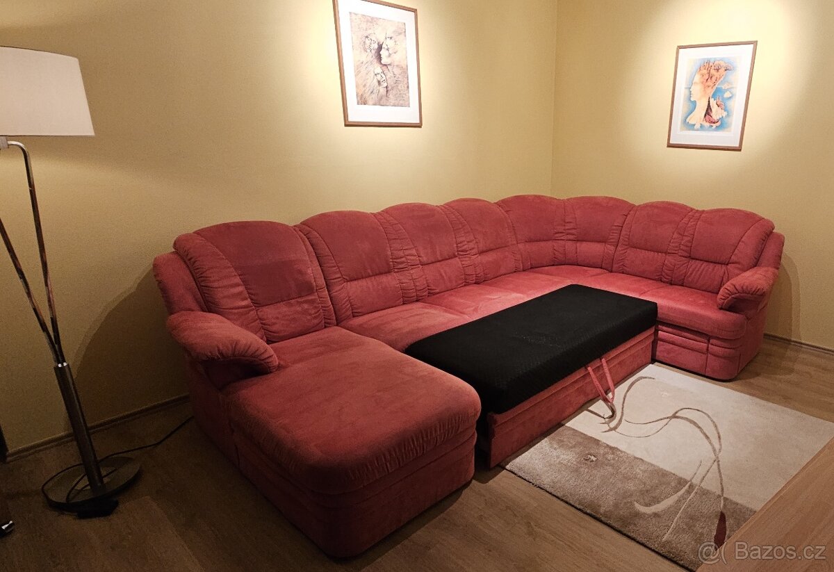 Rohová sedací souprava rozkládací s úložným prostorem - 4