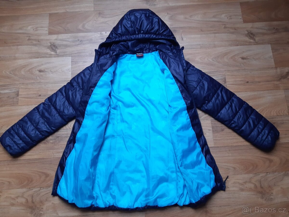 prodloužený modrý sportovní kabát - bunda vel. 152 - 4