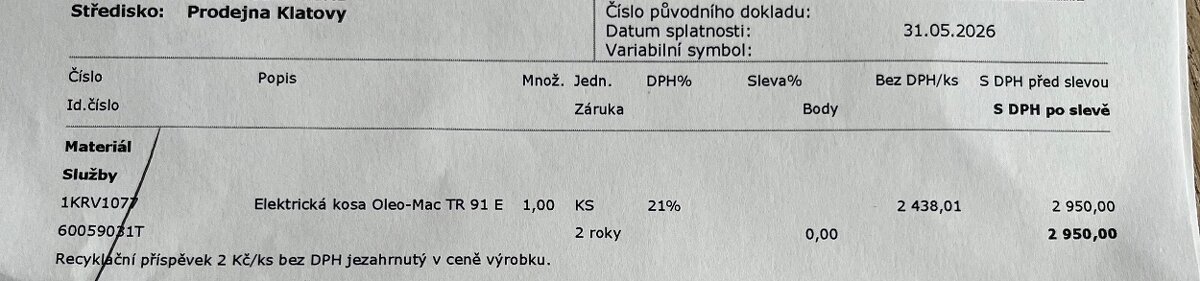 Nová elektrická strunovka italské značky OLEO-MAC TR 91 E - 4