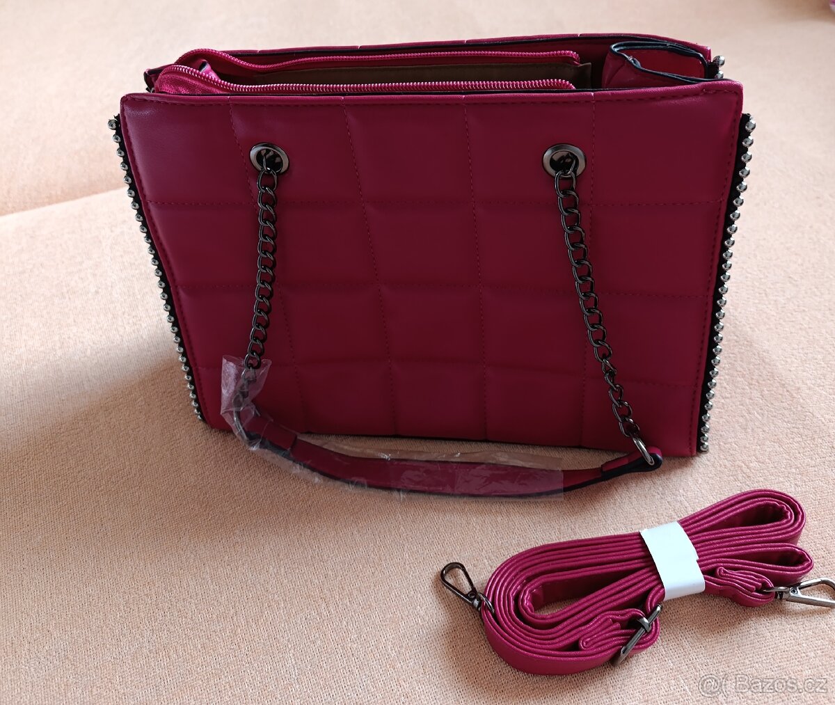 Krásná růžová kabelka Karl Lagerfeld přes rameno zcela nová - 4