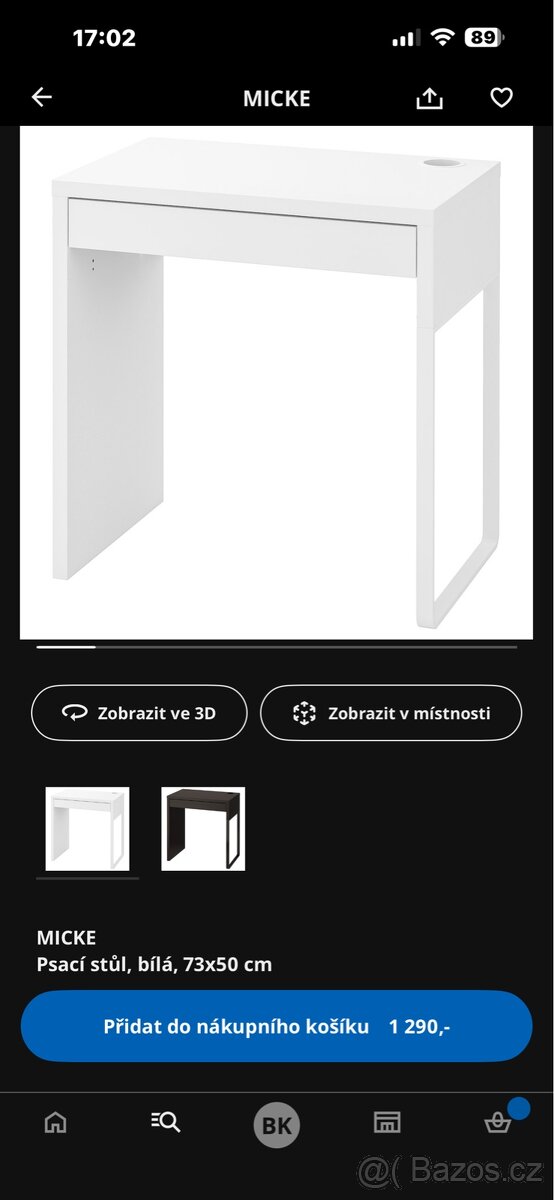 Psací nebo PC stůl IKEA 73x50 cm - 4