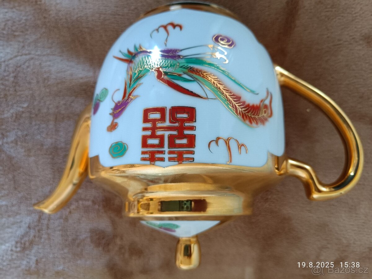 Prodám Porcelán. čaj.set s čínskými motivy a zlatými dekor - 4