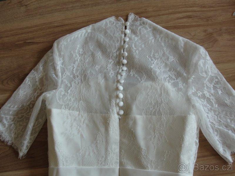 Svatební krajkové šaty vel. 36 - 38 - 4