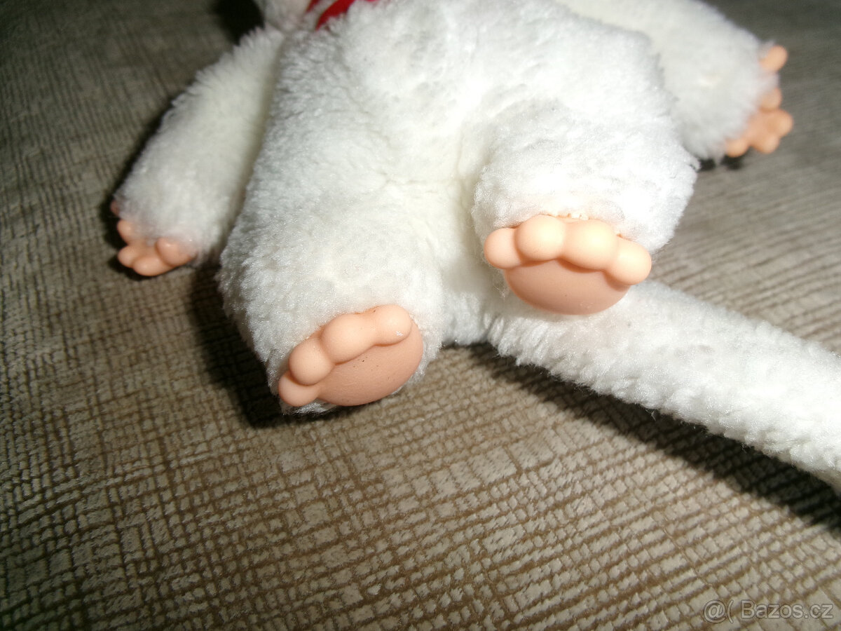 Retro Mončičák-bílý-píská - 4