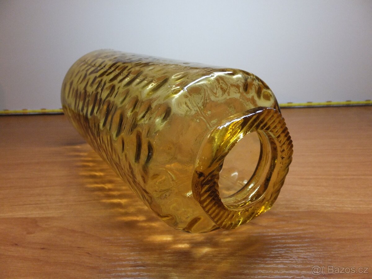 Retro ambrová pěkná velká váza. - 4