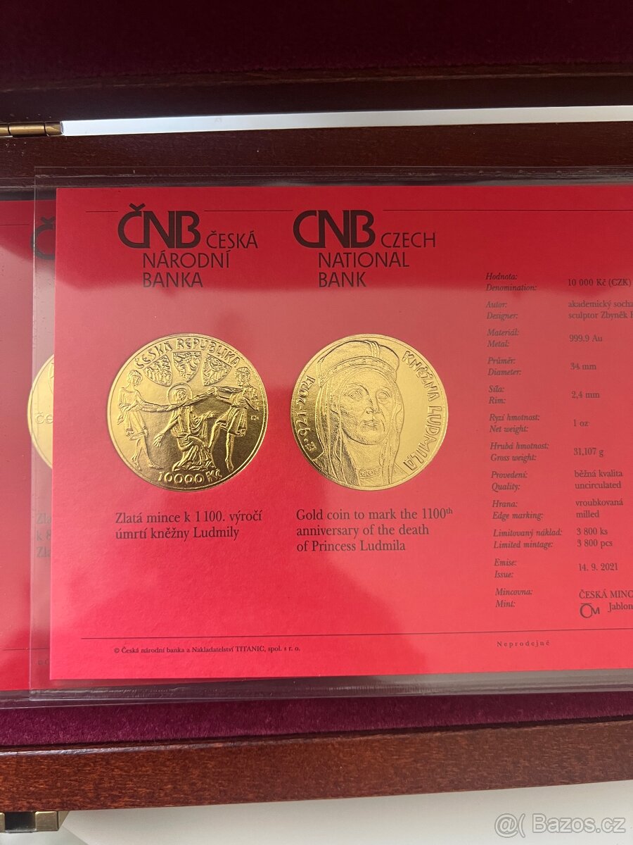 Zlato/ sada zlatých mincí 2x1oz 62,2g+etue - 4