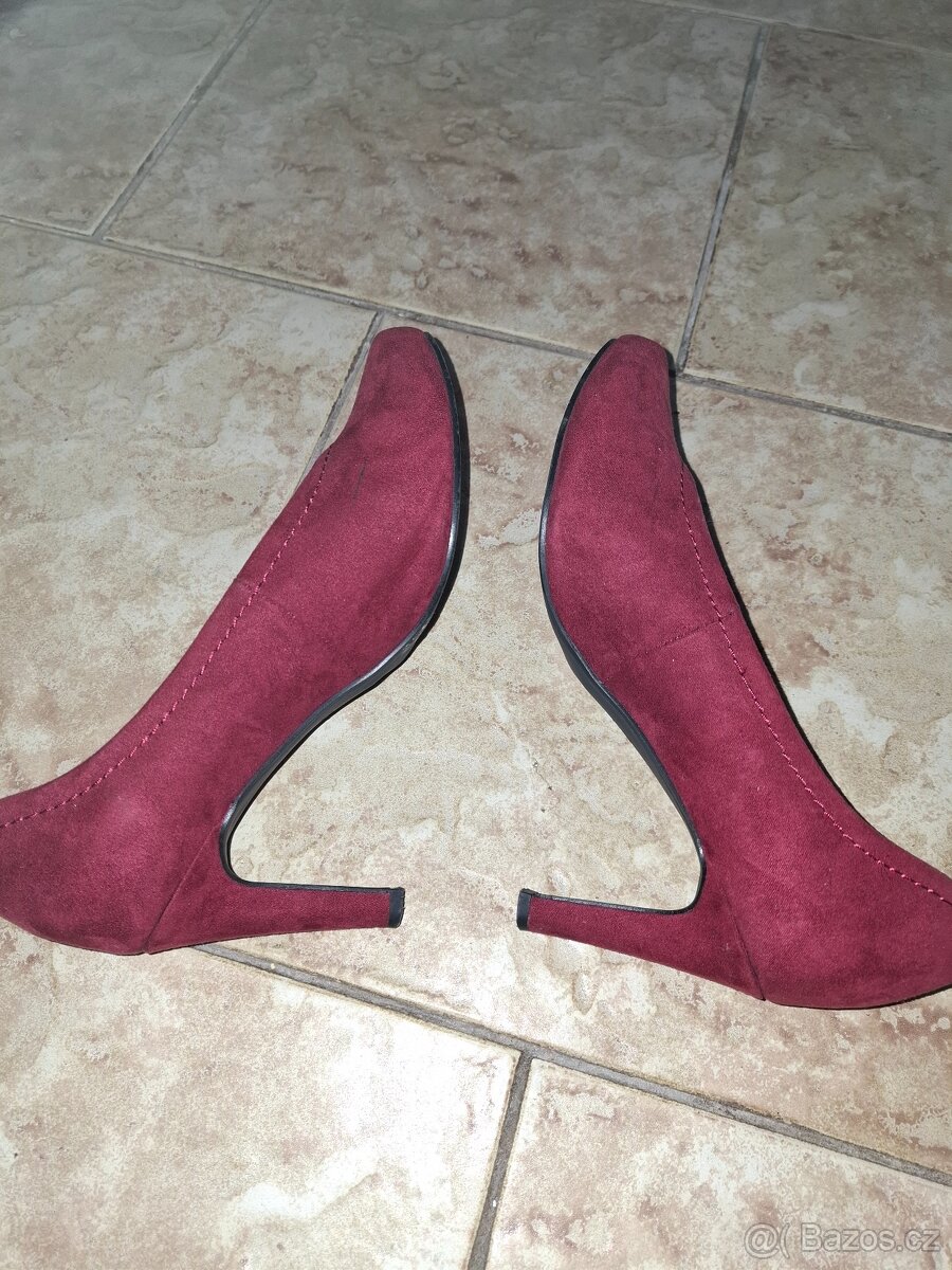 Vínové lodičky Marco Tozzi vel 38 - 4