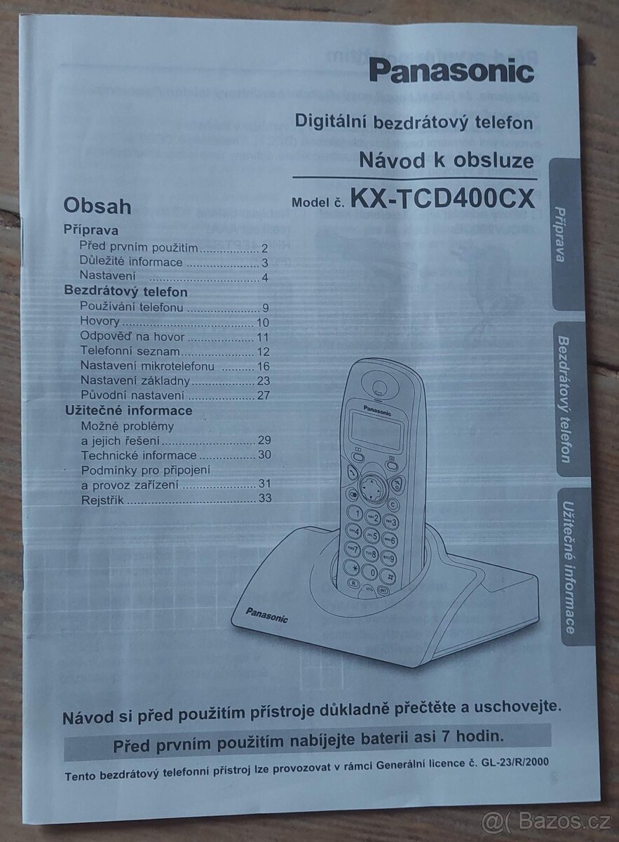 Bezdrátový telefon Panasonic KX-TCD400CXB - 4