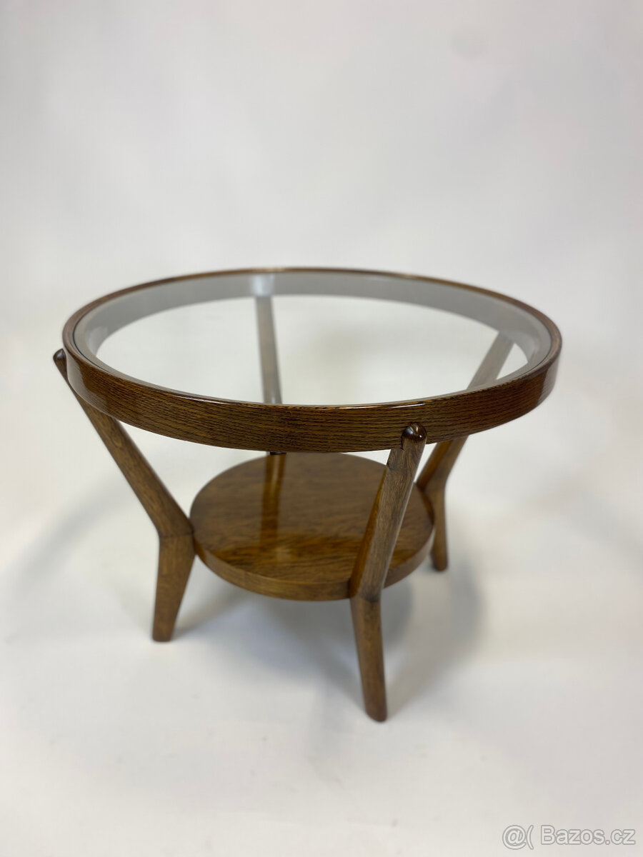 Luxusní stolek Kropáček - šelak, nové sklo, .. TOP - 4