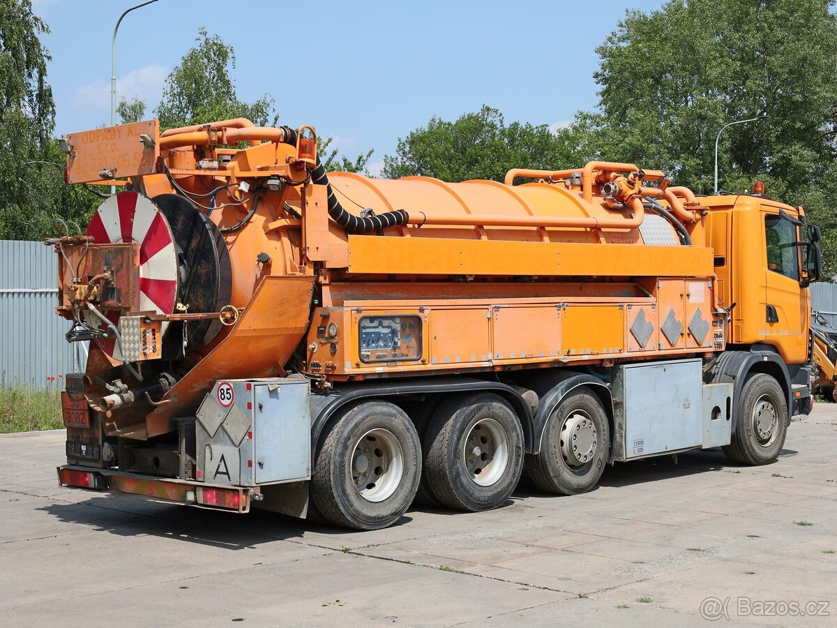 Scania R 124 GB, FEKÁL, 8x2, 33 TUN, 13 CBM (DVĚ KOMORY 11+ - 4