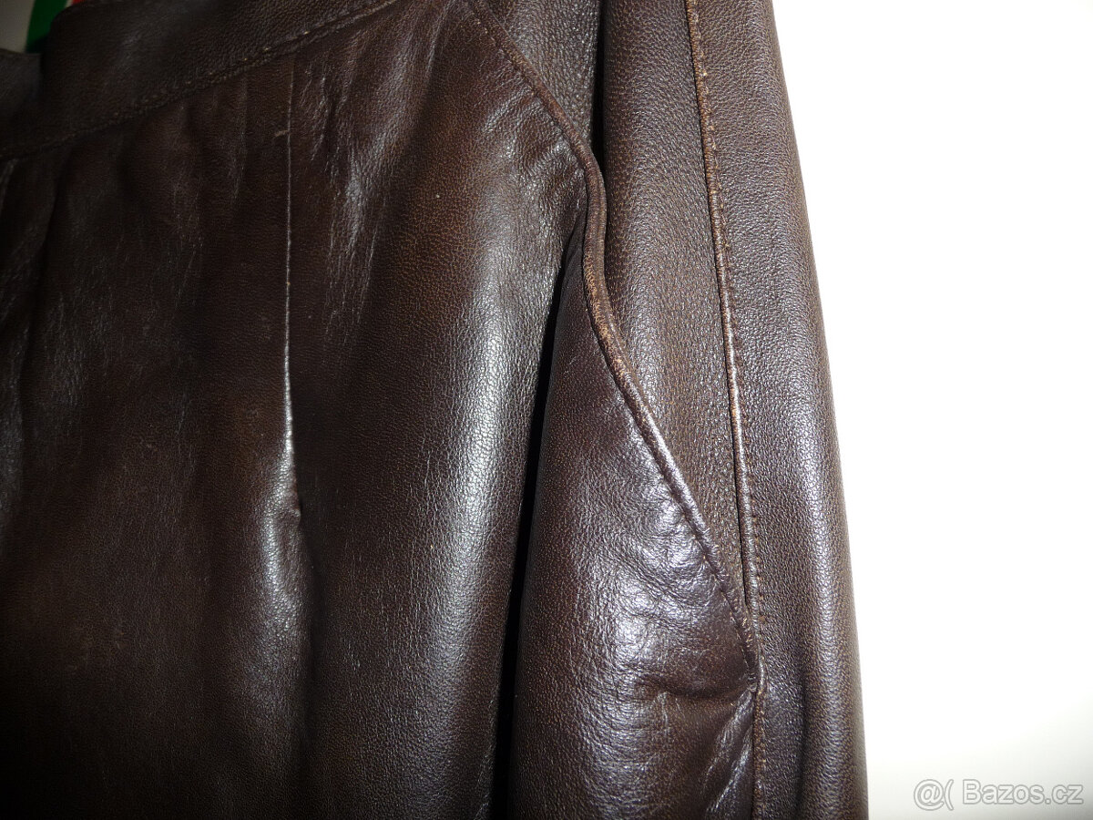 Sukně kožená dámská hnědá vel.40 - 4
