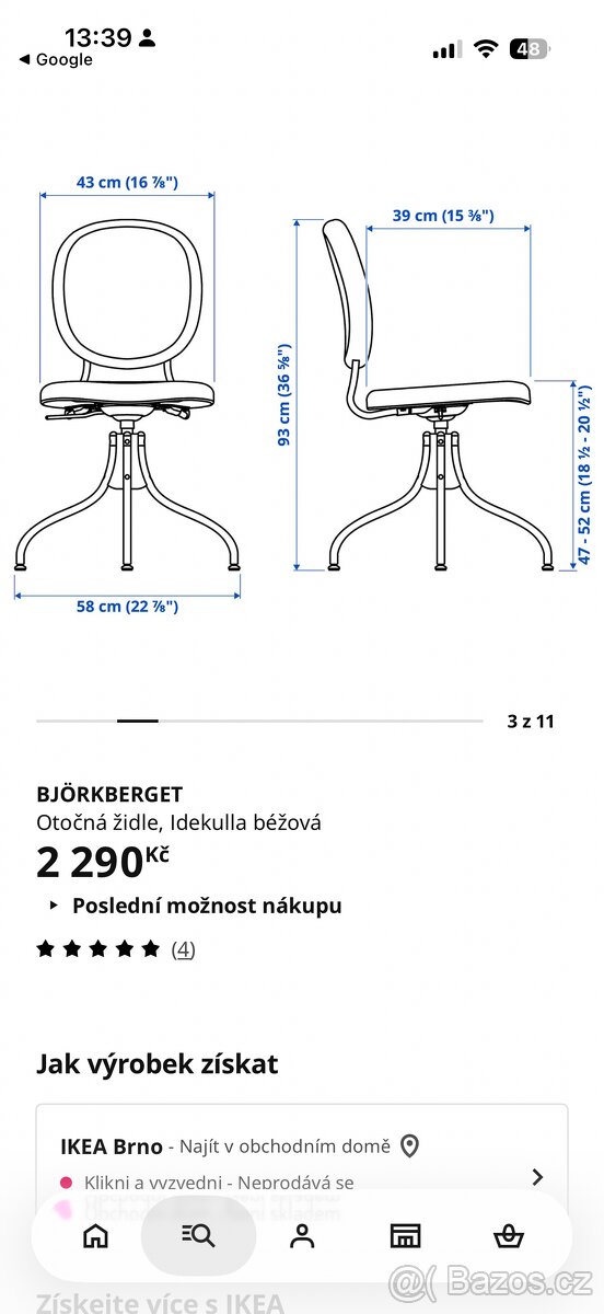 Kancelářská židle Ikea - 4